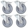 VidaXL Roți pivotante cu gaură șurub, fr&acirc;ne duble, 4 buc., 100 mm 143427