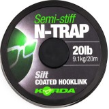 Fir Textil cu Camasa KORDA N-Trap Semi Stiff, Gravel Brown, 30lbs, 20m