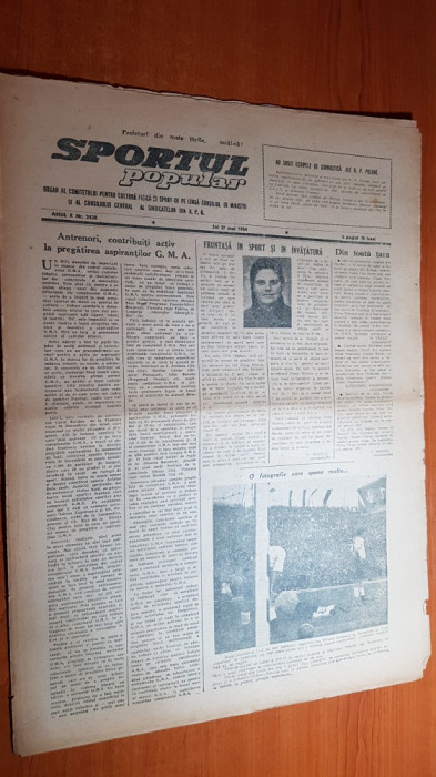 sportul popular 27 mai 1954-activitatea in regiunea oradea,calarie,motociclism