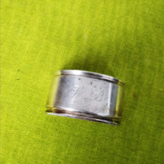 Inel pentru servetele, argint masiv 800, 27 gr, monograma