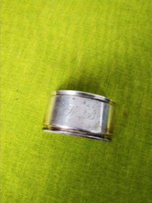 Inel pentru servetele, argint masiv 800, 27 gr, monograma foto