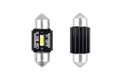 Set 2 becuri auto Amio LED UltraBright, C5W SV8.5-8, 1 SMD 1860, 2.9W, 31mm, Canbus, 12-24V, leduri alb sofit Festoon foto