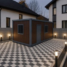 Container 18mp tip birou, pentru locuit, șantier, sanitar monobloc 6x3x3m cu 2