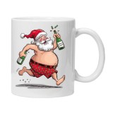 Cana alba personalizata "MOS CRACIUN haios", model 13, INOVATIX&reg;. 330ml