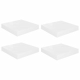 Cumpara ieftin Rafturi de perete, 4 buc., alb extralucios, 23x23,5x3,8 cm, MDF