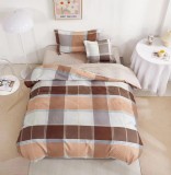 Cumpara ieftin Lenjerie De Pat Arnold Xc119, Bumbac, 4 Piese, Cu Elastic, Alb, Maro, Portocaliu