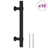 Cumpara ieftin Manere de dulap, 10 buc., negru, 96 mm, otel inoxidabil
