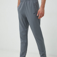 Reebok pantaloni de antrenament Workout Ready barbati, culoarea gri, neted