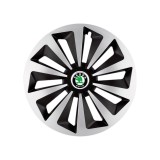 Set 4 capace roti Fox Gri-Negru R15 Compatibil Cu Skoda, Autohelix MSA