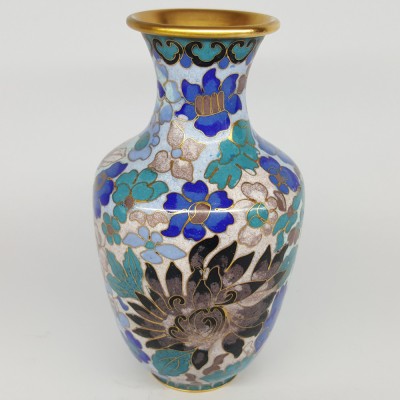 Vaza vintage bronz si email - CLOISONNE foto