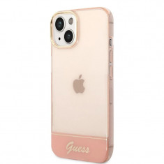 Husa Cover Guess PC/TPU Camera Outline Translucent pentru iPhone 14 Plus Pink foto