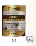 Lazura lemn Estetik Vintage 0.75l alb protectie UV