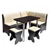Set Coltar Bucatarie Tunis, Cu Masa Si 2 Tabureti Wenge