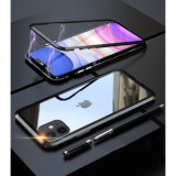 Husa iPhone 11 Magnetica Cu Spate Din Sticla Neagra