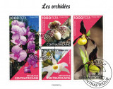 AFRICA CENTRALA 2022 - Flori, orhidee / set complet (colita+bloc), Stampilat