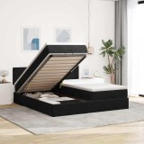 Gossi cadru de pat otoman cu saltele, catifea neagra 180x200cm