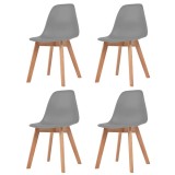 Cumpara ieftin Scaune de bucătărie, 4 buc., gri, plastic