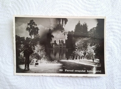 Carte postala circulata, 1940 &amp;ndash; Cluj, Parcul Orasului foto