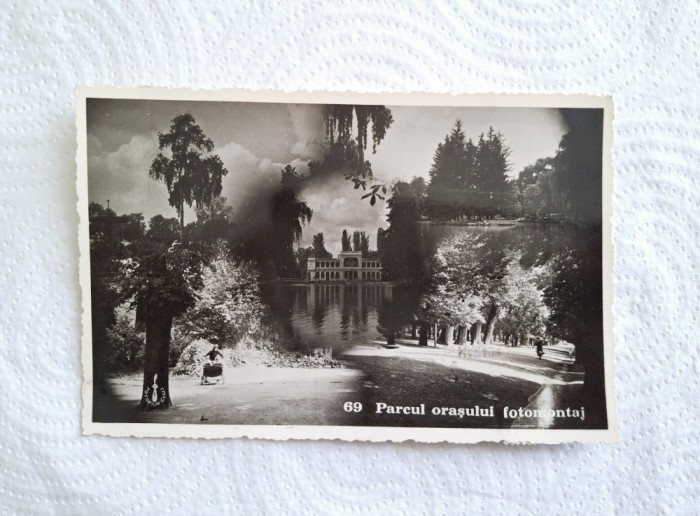Carte postala circulata, 1940 &ndash; Cluj, Parcul Orasului