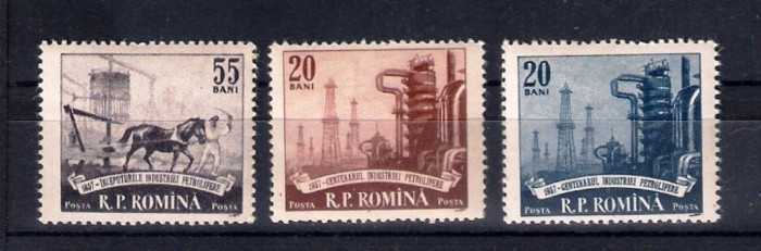 ROMANIA 1957 - CENTENARUL INDUSTRIEI PETROLIERE ROMANE, MNH - LP 442