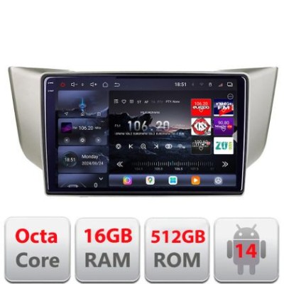 Navigatie Lexus RX 2003-2009 Edotec Kit- rx-03 8 core QLED 2K 16+512 360 Android Waze USB Navigatie Internet Youtube Radio CarStore Technology foto