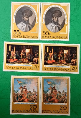 TIMBRE ROMANIA MNH LP889/1975 375ani prima unire Mihai Viteazul -Pereche foto
