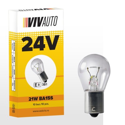 Bec VivAuto 24V, 21W, BA15S, o fază semnalizare foto