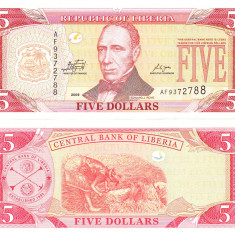 Liberia 5 Dolari 2009 P-26 UNC