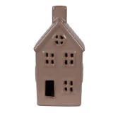 Cumpara ieftin Casuta decorativa ceramica maro cu led 8x6x15 cm