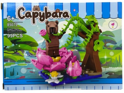 Set constructie Capybara pe floare de lotus - 99 piese, model 85079 foto