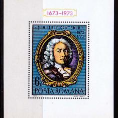 RO 1973 LP 829 ,"Aniversari IV - Dimitrie Cantemir " , colita 105 , MNH