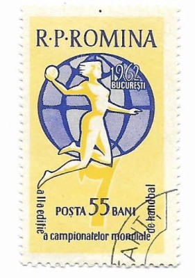 Romania (190) - A II-a editie a C.M. Feminine de handbal in 7, 1962 - obliterata foto