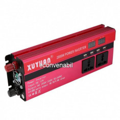 Invertor Auto 12V 2000W cu Display LCD, 4 Iesiri USB, 2 Prize XuYuan foto