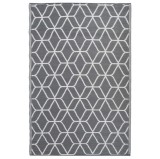 Esschert Design Covor de exterior, gri și alb, 180 x 121 cm, OC25