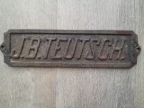 Placheta placuta placa firma sigla J B Teutsch Sighisoara Transilvania Romania vechi vintage
