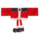 Decoratiune pentru scaun cu tematica de craciun flippy, elastica, material textil/poliester, 46 x 30 cm, rosu