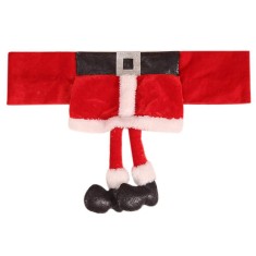 Decoratiune pentru scaun cu tematica de craciun flippy, elastica, material textil/poliester, 46 x 30 cm, rosu