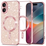 Cumpara ieftin Husa iPhone 17 6.3 Silicon Magsafe Sclipici Roz