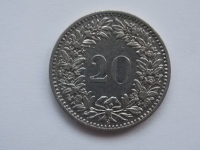 20 RAPPEN 1883 ELVETIA foto