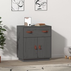 vidaXL Servantă, gri, 65,5x40x75 cm, lemn masiv de pin 820129