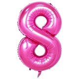 Balon Folie Metalizata Cifra 8 Roz, 80cm - Aniversare Copii / Adulti, Decor Petrecere