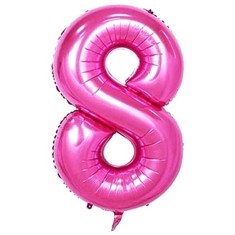 Balon din folie metalizata, Cifra 8, aniversare, 80 cm, Roz