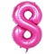 Balon din folie metalizata, Cifra 8, aniversare, 80 cm, Roz
