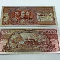 500 LEI 1949 (REPLICA/REPRODUCERE) POLIMER (PLASTIC) PLACATA CU ARGINT 999‰