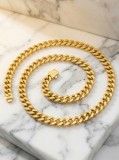 Lanț Bărbătesc Masiv model Cuban Link, Placat cu Aur Galben &Icirc;nchizătoare