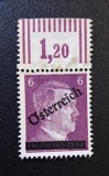 Austria sub Ocupație Aliată 1945 "Hitler Supratipar &Ouml;sterreich" (6 Rpf Violet) cu Cupon Superior "1,20" Neștampilat / MNH - TG1