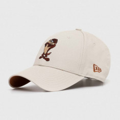 New Era șapcă de baseball din bumbac x Looney Tunes culoarea bej, cu imprimeu, TAZ