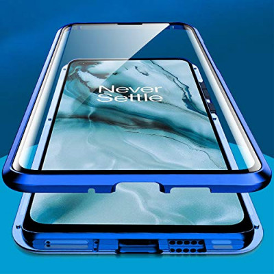 Husa metalica magnetica 360 Samsung Galaxy A32 4G albastra foto
