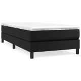 Cumpara ieftin Cadru de pat cu arcuri, negru, 90x200 cm, piele ecologica