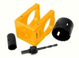 Set Carote Tolsen pentru Incuietori Uși Lemn, 4 Bucăți, 25/54mm, Ad&acirc;ncime 50mm, Cadru ABS, Montaj Ușor